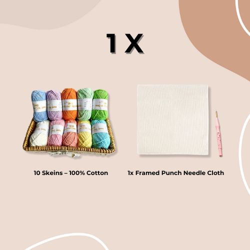 1 X Punch Needle Cloth & Yarn Set